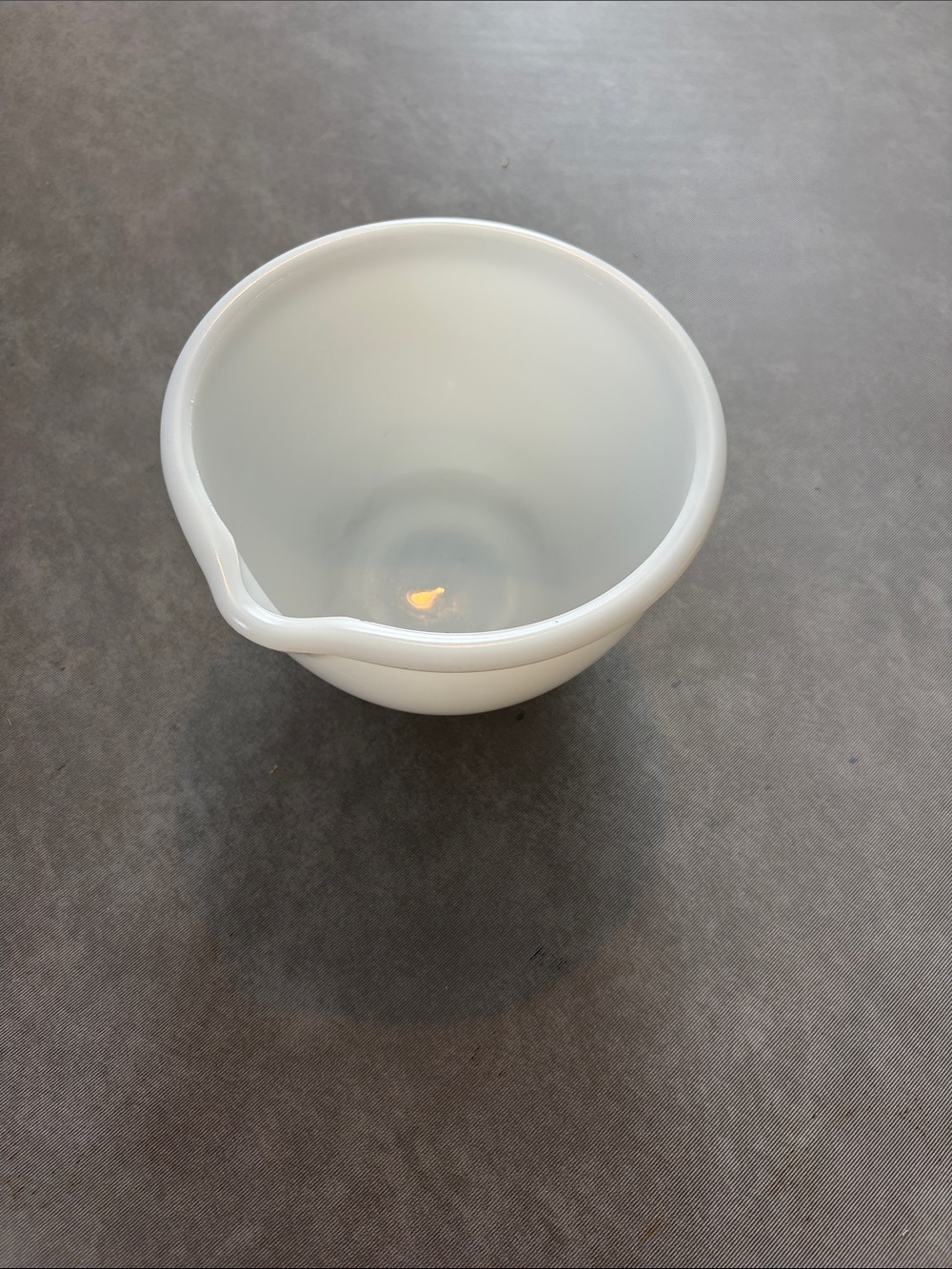 Vintage Small White Milk Glass Spouted Mixing Bowl